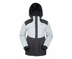 Mountain Warehouse Mens Waterproof Ski Jacket Breathable Winter Coat Taped Seams - Grey