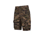 Mountain Warehouse Kids Camo Cargo Shorts - 100% Cotton Comfortable Boys Girls - Khaki