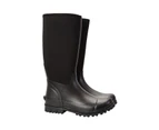 Mountain Warehouse Mens Wellies Neoprene Mucker Long Wellington Boots Waterproof - Black