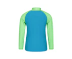 Mountain Warehouse Kids Long Sleeve Rash Vest Quick Dry UV Protection Boys Girls - Green