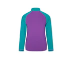 Mountain Warehouse Kids Long Sleeve Rash Vest Quick Dry UV Protection Boys Girls - Purple