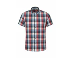 Mountain Warehouse Mens Weekender Shirt Lightweight Breathable 100 % Cotton Top - Red