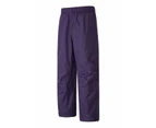 Mountain Warehouse Spray Kids Waterproof Over Trousers Rain Rainwear Boys Girls - Purple