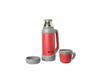 Mountain Warehouse Flask with Carry Strap Double Walled Hiking Water Bottle - Red
