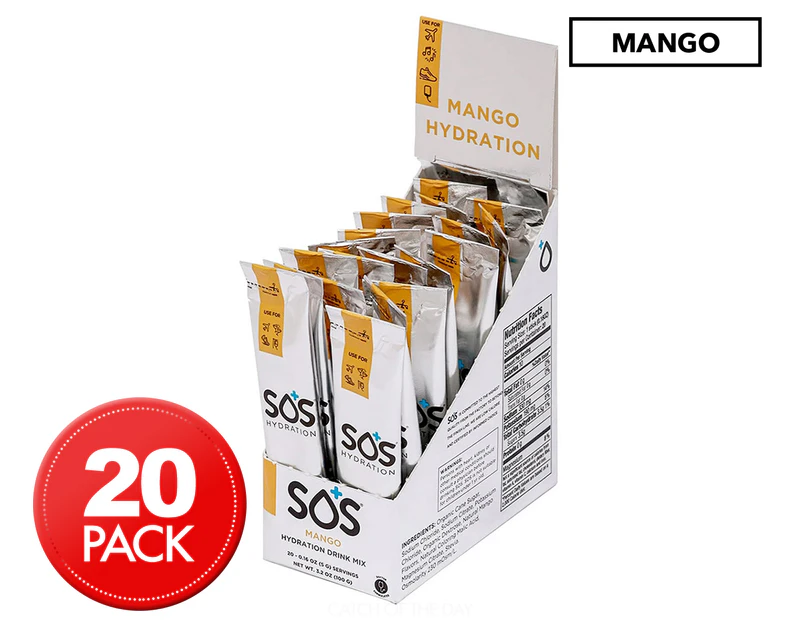 20 x SOS Hydration Electrolyte Drink Mix Mango 5g