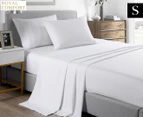 Royal Comfort Bamboo Cooling Single Bed Sheet Set - White