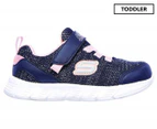 Skechers Girls' Comfy Flex Moving On Sneakers - Navy/Pink