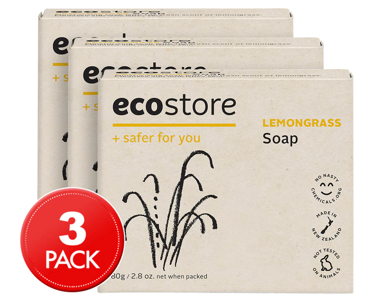 3 x Ecostore Soap Lemongrass 80g