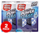 2 x 2pk White King In-Cistern Power Clean Bleach & Blue 50g