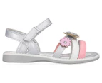 Bata Bubblegummers Girls' Flower Sandals - Silver/Pink
