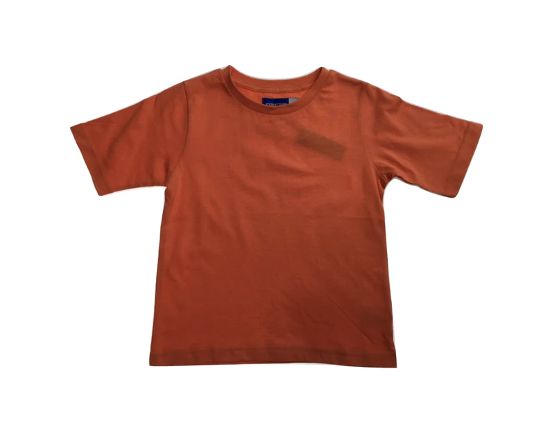 KIDS PLAIN T SHIRT Children's Child 100% COTTON Boys Girls Basic Blank Tee Top - Orange