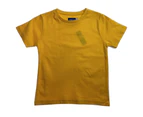 KIDS PLAIN T SHIRT Children's Child 100% COTTON Boys Girls Basic Blank Tee Top - Gold