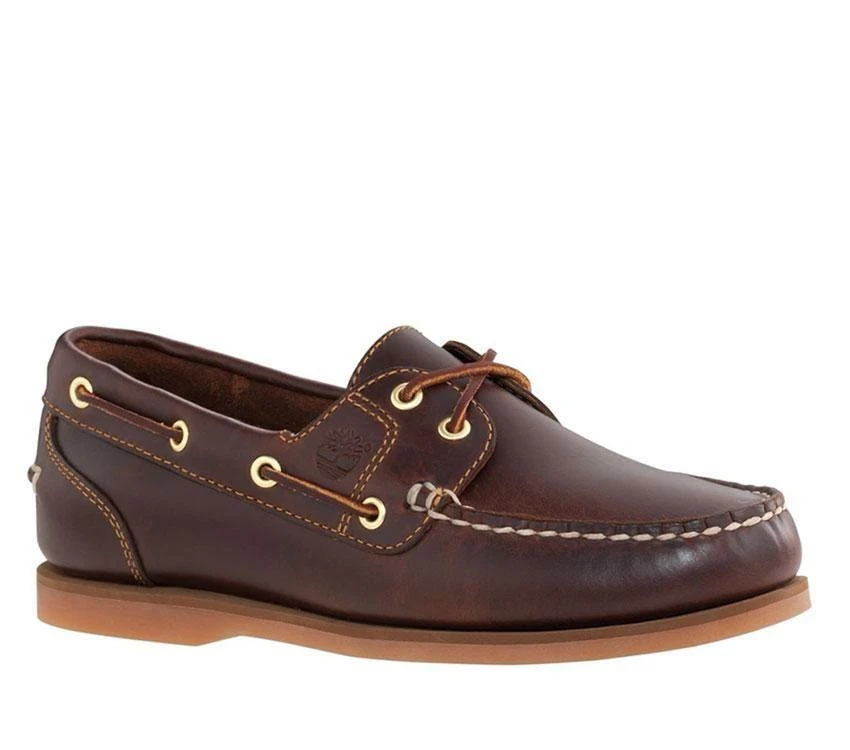 Timberland Women's Classic Amherst 2 Eye Boat Shoes Leather Loafers - Brown