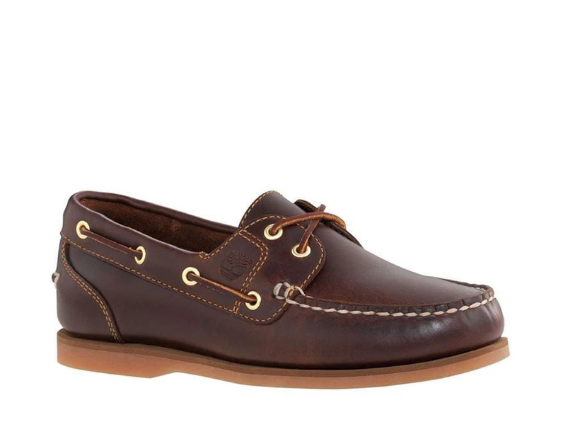 Timberland Women's Classic Amherst 2 Eye Boat Shoes Leather Loafers - Brown