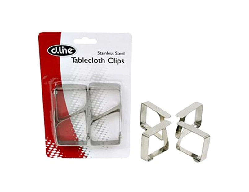 D.Line Stainless Steel Tablecloth Clips - Set of 4