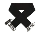 Dolce & Gabbana Black Wool Silk Striped Pattern Scarf