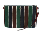 Dolce & Gabbana Multicolor Striped Linen Leather Organizer Hand Bag Men Accessories Messenger Bags