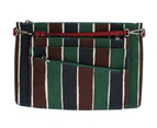 Dolce & Gabbana Multicolor Striped Linen Leather Organizer Hand Bag Men Accessories Messenger Bags