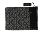 Dolce & Gabbana Black Floral Printed 100% Silk Wrap 65Cm X 180Cm Scarf