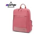 BOPAI Luxury Style waterproof Leather & Microfibre Women's Business Backpack and Easy Daypack 14" Laptop Backpack B1316 Pink 1