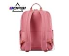 BOPAI Luxury Style waterproof Leather & Microfibre Women's Business Backpack and Easy Daypack 14" Laptop Backpack B1316 Pink 3