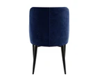 Elly Velvet Fabric Indoor Dining Chair - Dark Navy (2pc)