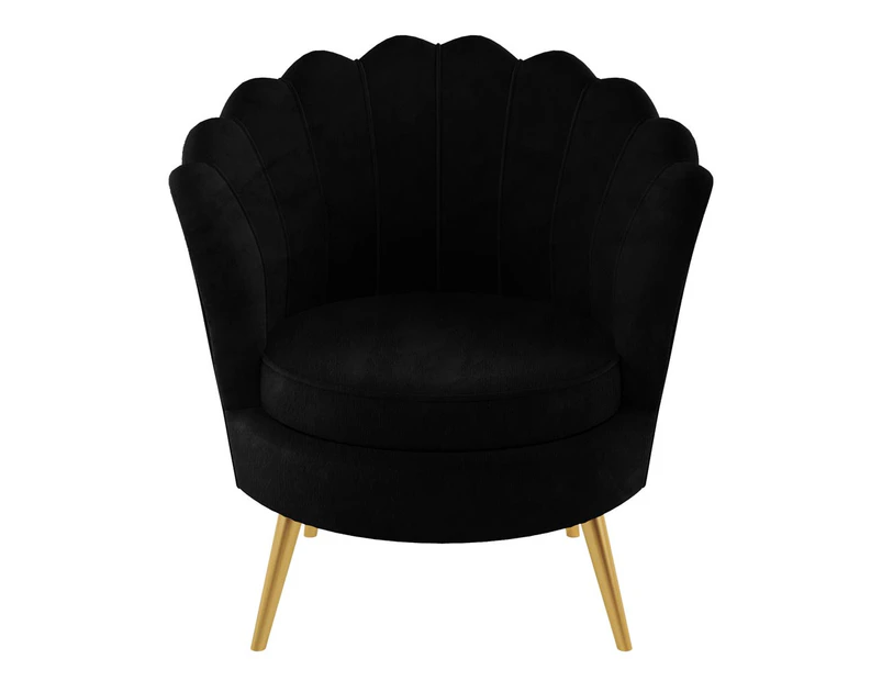 The DIY Decorator Chantal Scallop Velvet Chair - Black