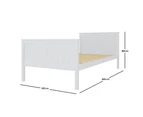 Tertia Solid Pine Timber Single Bed Frame - White