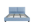 Stella Fabric King Bed Frame - Denim Blue