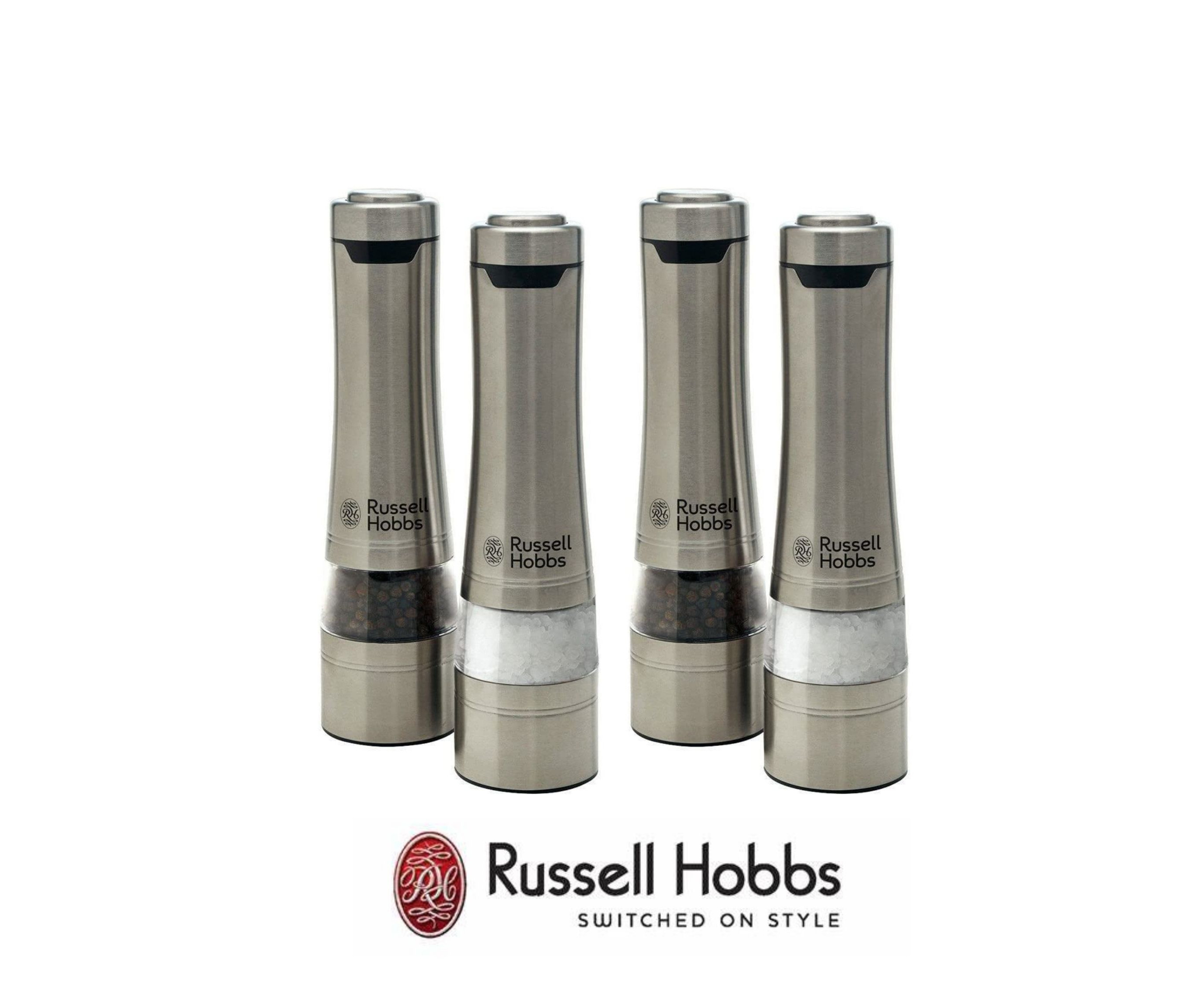 Russell Hobbs Electric 2 Piece Brushed Salt & Pepper Mill Set