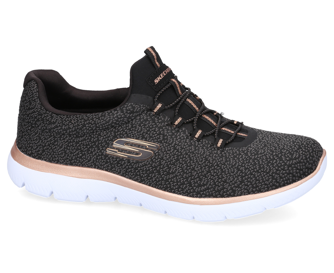 Skechers Women's Summits Fresh Take Sneakers - Black/Gold | Cudo Shopping