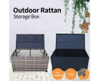 DREAMO Outdoor PE Wicker Storage Box Garden 320L-Black