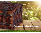 2 Person Picnic Basket Baskets Set Outdoor Deluxe Willow Gift Storage Carry Trip