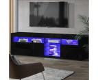 Artiss Entertainment Unit TV Cabinet LED 180cm Black Bobi