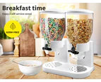 Toque Double Cereal Dispenser Dry Food Storage Container Dispense Machine White