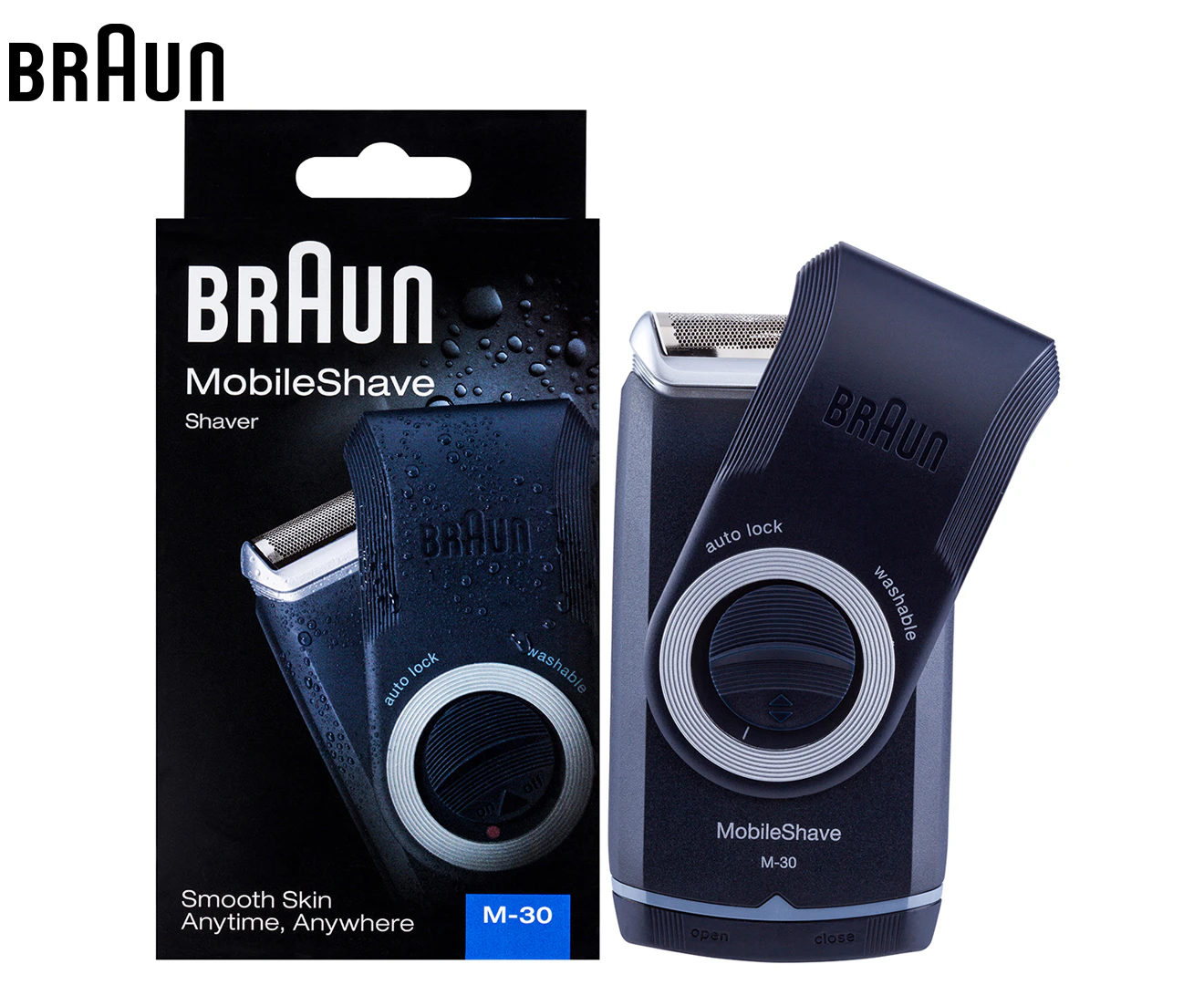 Braun M30 Mobile Foil Pocket Shaver - Fully Washable - 60 Minutes Battery Life [Braun_M30]