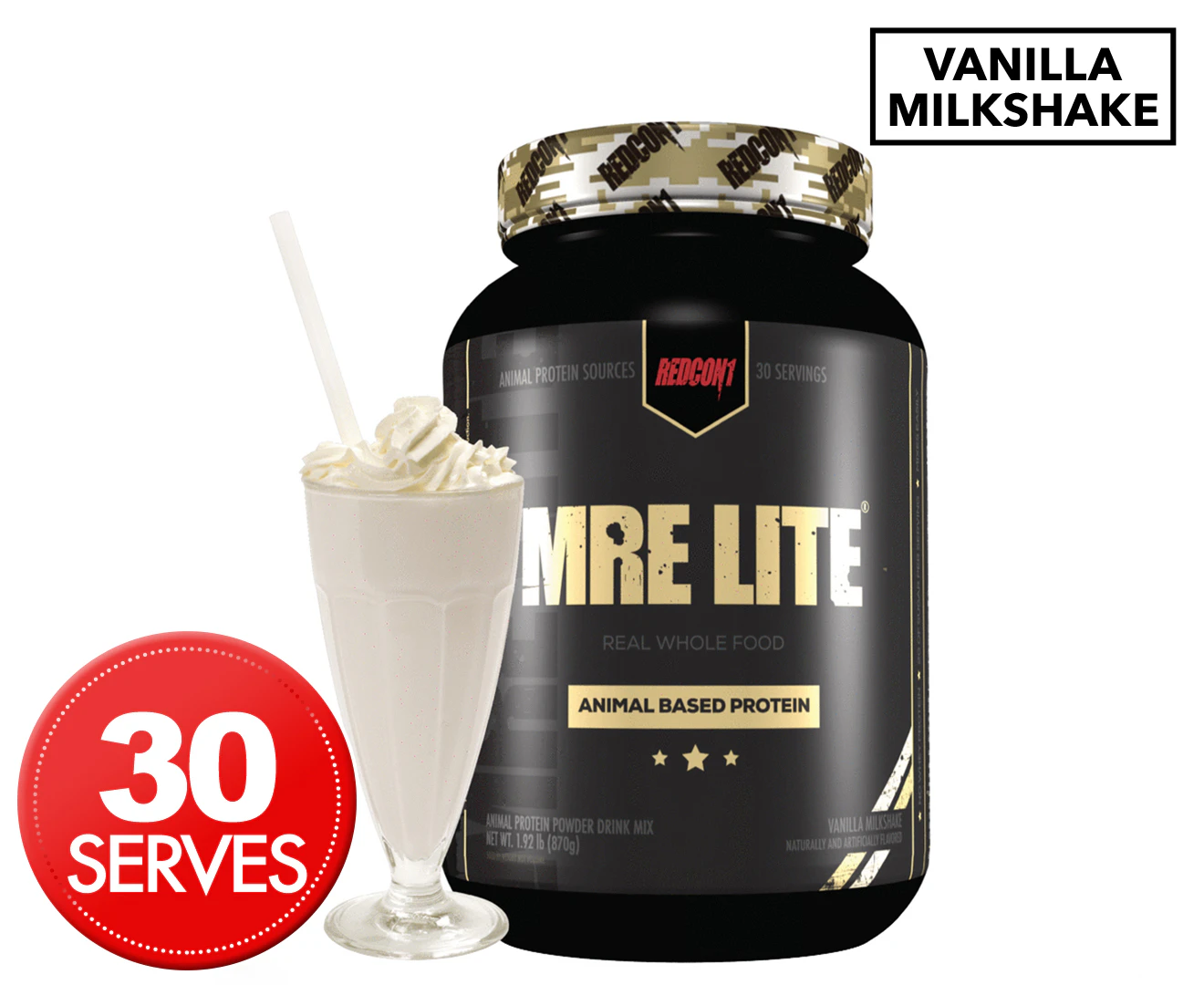 Redcon1 MRE Lite Meal Replacement Powder Vanilla Milkshake 870g / 30 Serves