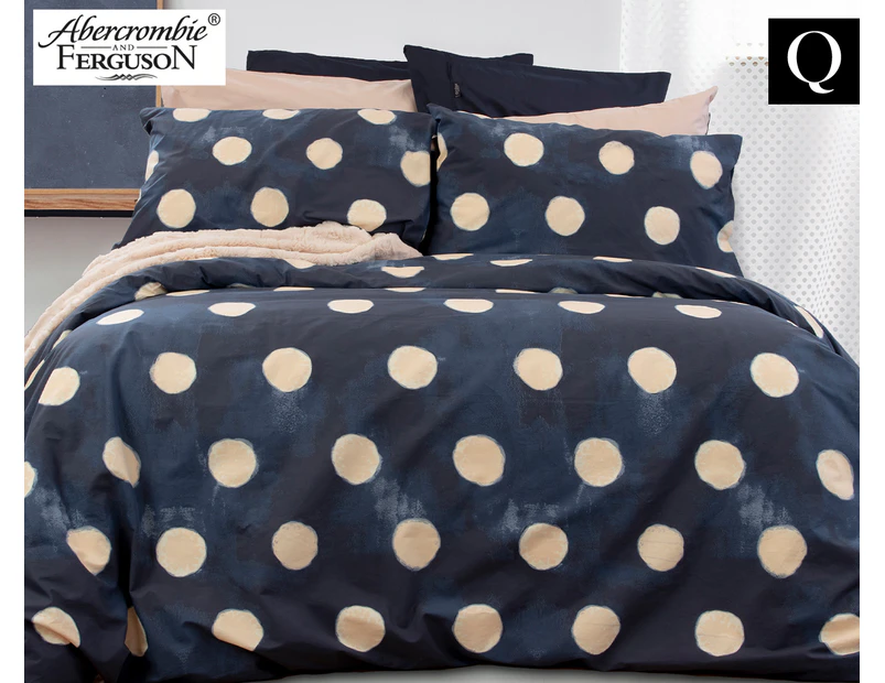 Abercrombie & Ferguson Lucy Queen Bed Quilt Cover Set - Indigo/Pink