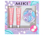 MIKI Lip Gloss & Mirror Set