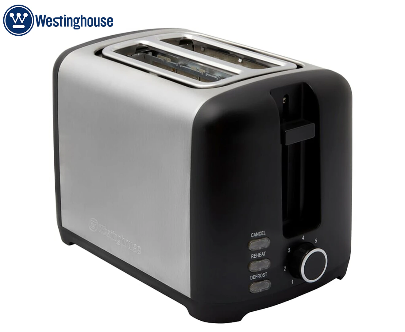 Westinghouse 2 Slice Extra Wide Toast/Bagel Defrost/Reheat/Cancel Toaster Black