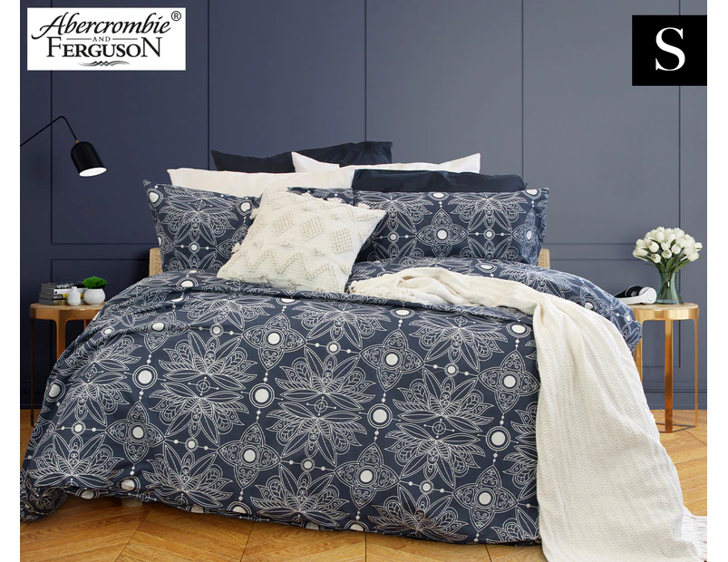 Abercrombie & Ferguson Alina Single Bed Quilt Cover Set - Navy/White