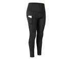 Adore Women Yoga Pants High Waist Fitness Running Leggings Sport Quick Dry Workout Leggins With Pocket 2060-Black