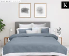 Odyssey Living Breathe Percale King Bed Quilt Cover Set - Mercury Blue