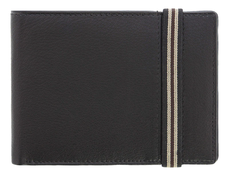 Cobb & Co. Viney RFID Cow Leather Elastic Wallet - Black