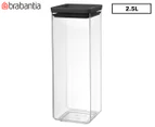 Brabantia 2.5L Stackable Square Canister w/ Lid - Clear/Grey