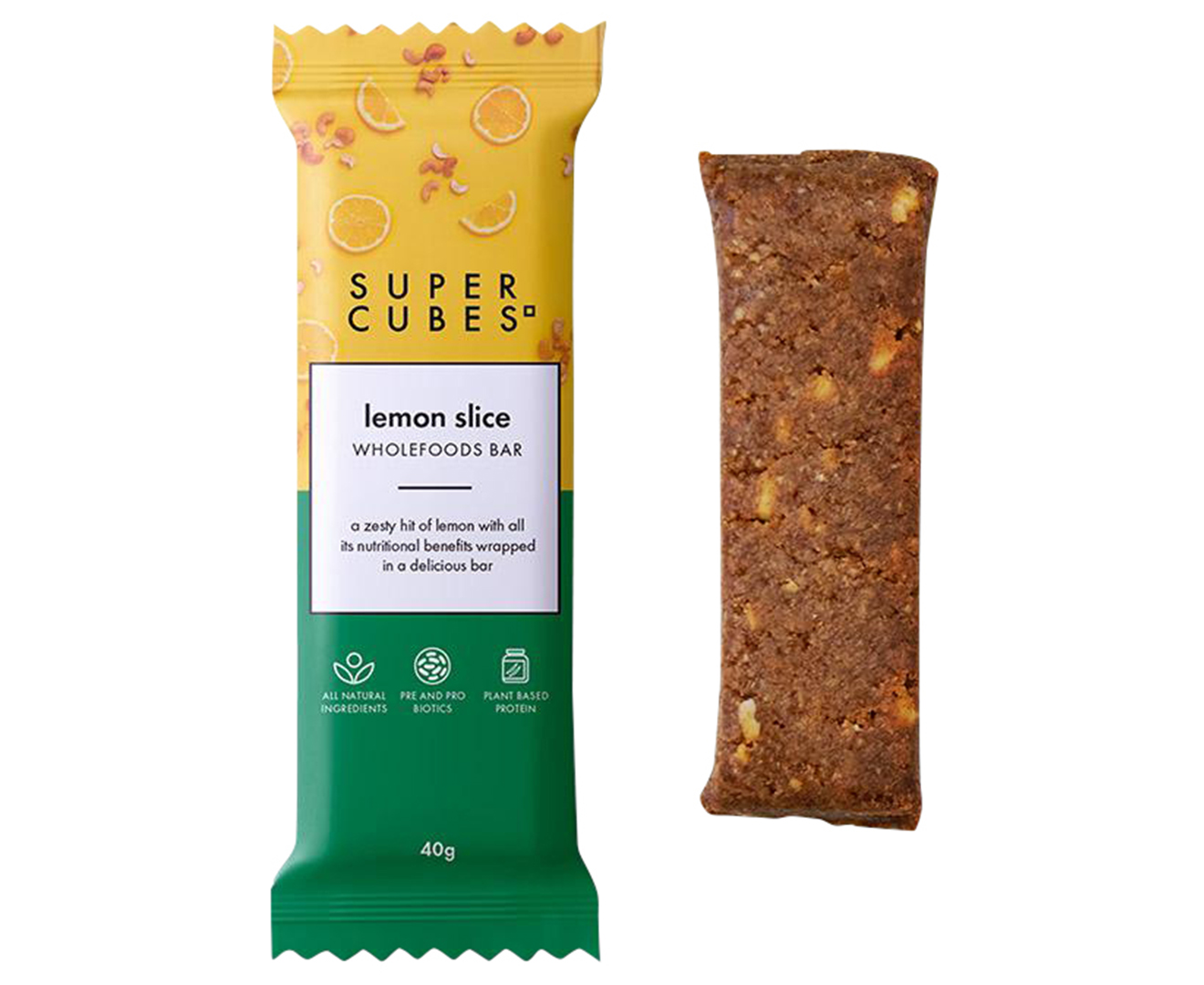 Super Cubes Lemon Slice Whole Food Bar 40g – Pinnacle Herbal