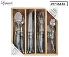Laguiole Etiquette 24-Piece Cutlery Set - Marble White