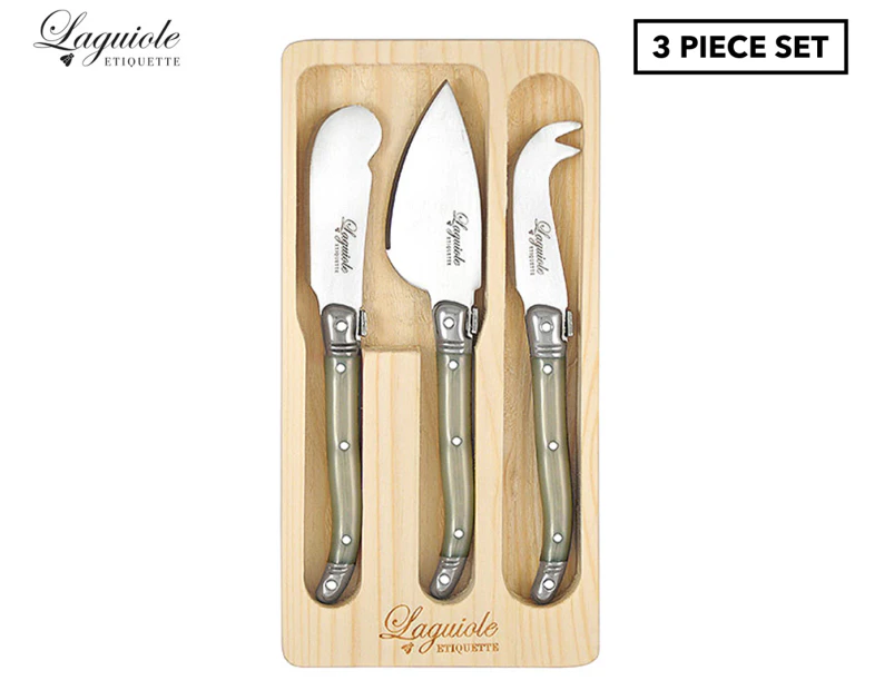 Laguiole 3-Piece Mini Cheese Knife Set - Pearl