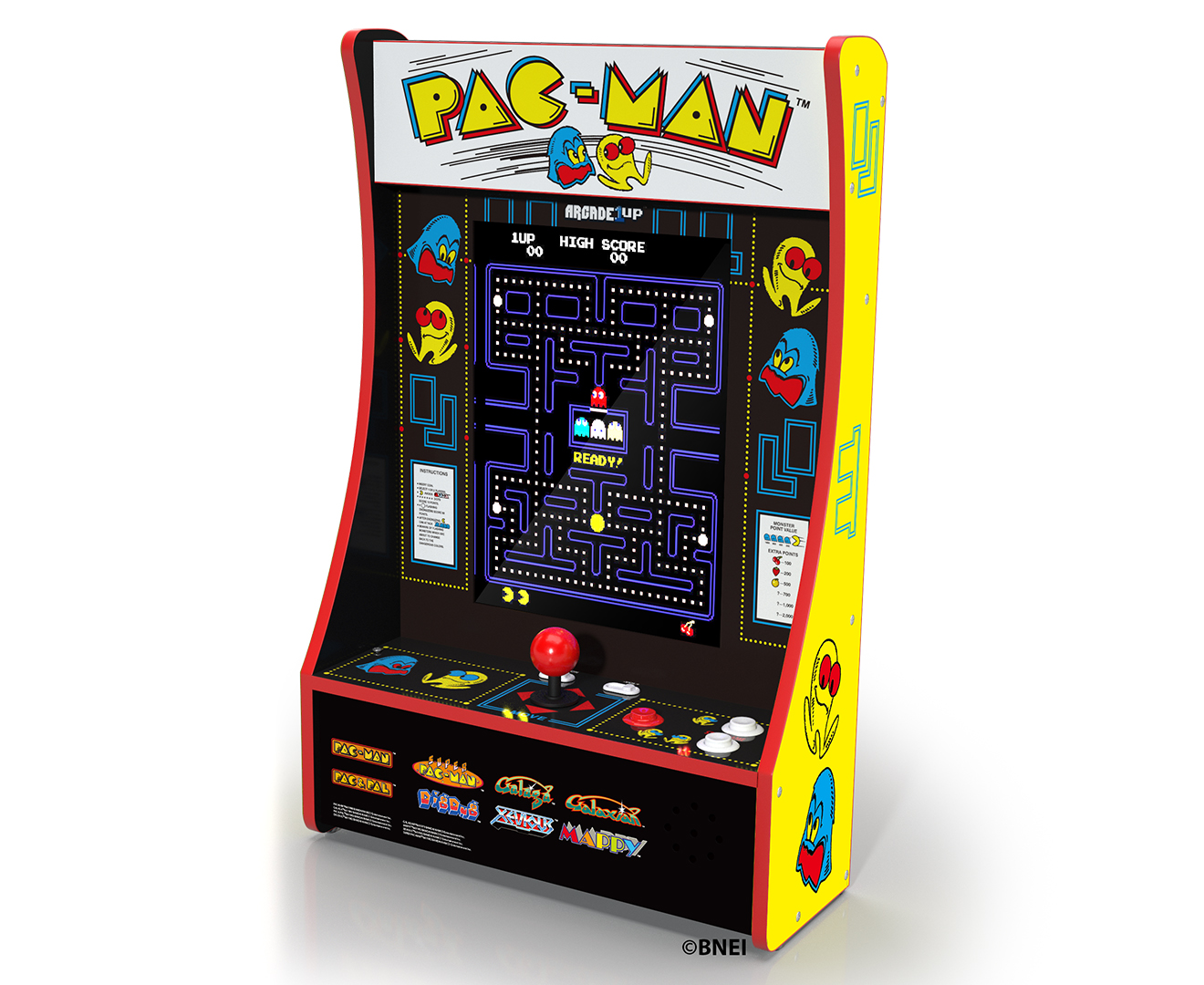 Arcade1up 17” LCD Namco Pac Man Party-Cade with 8 Games Arcade Console ...