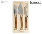 Laguiole 3-Piece Mini Cheese Knife Set - Wooden